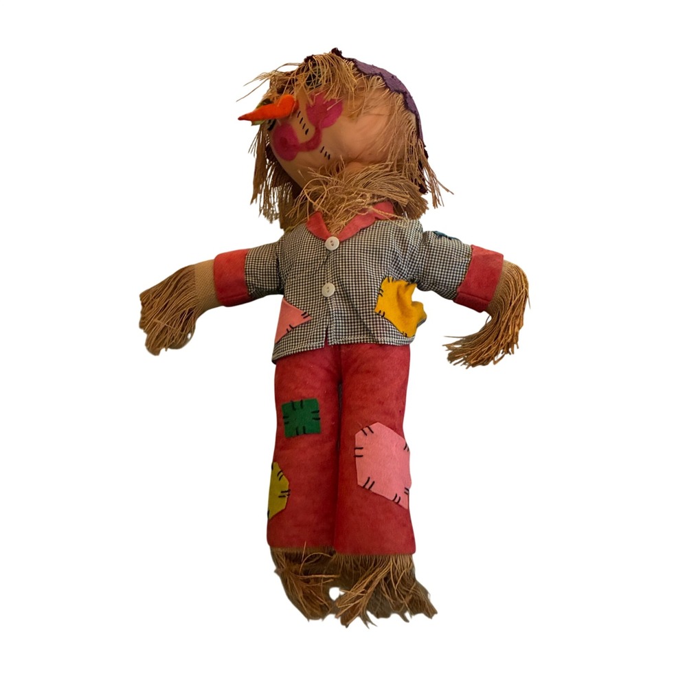 Vintage Bucilla Needlecraft scarecrow doll from 1960s kit Creepy Movie prop